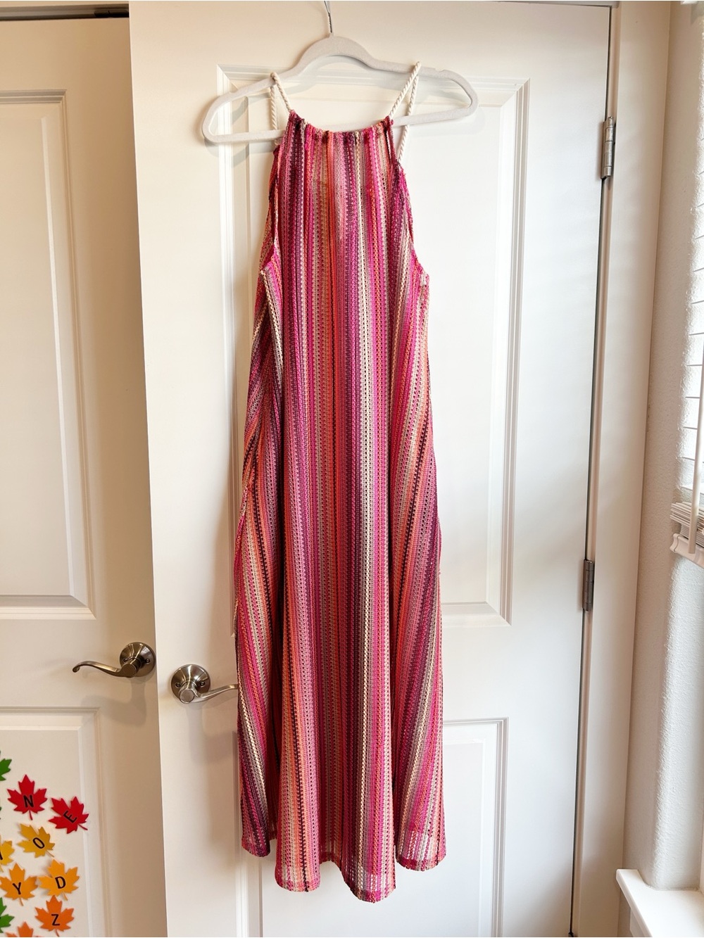 C&C California Striped Maxi Dress Swim Coverup Size Medium Knit